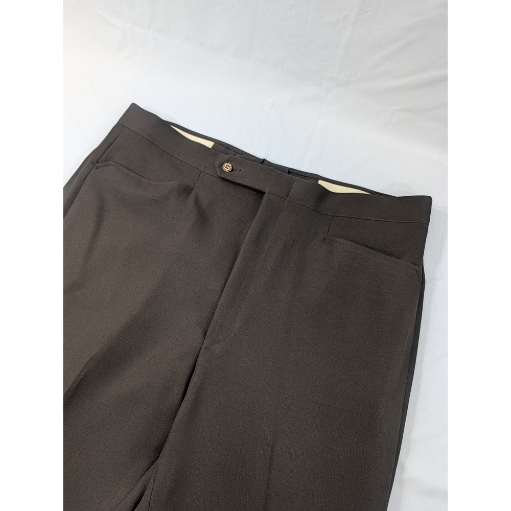 Vintage 1970s Jaymar Sansabelt Disco Pants Mens 38x32 Brown Polyester Disco